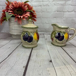 Francesca by Tabletops Unlimited sugar and creamer set cottagecore